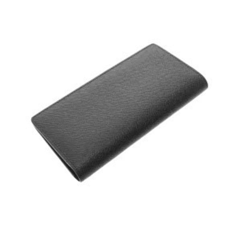 Louis Vuitton Brazza Leather Portefeuille Black Long Wallet Noir Taiga Black